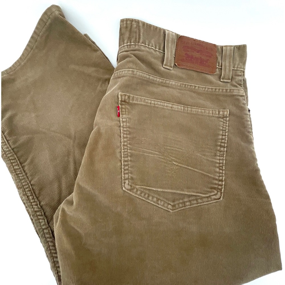 Levis 549 Low Loose Brown Corduroy Pants Mens 38x23 Custom Cropped Relaxed Fit